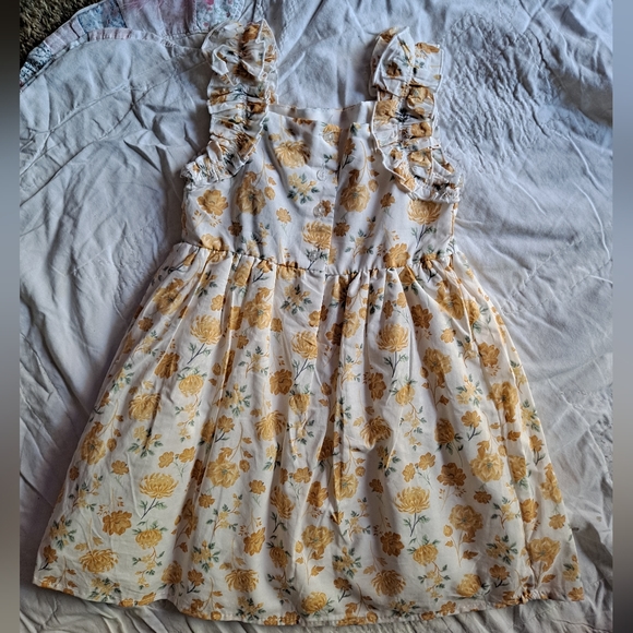 Cynthia Rowley Cream And Gold Floral Lined Dress, NWT 4T - Picture 2 of 8